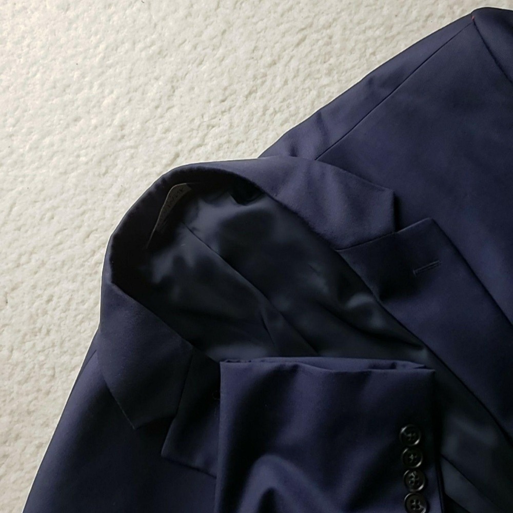 Jos A Bank Suit Jacket Mens 46 Short Blue 100% Wool Traveler‎ Tailored Fit